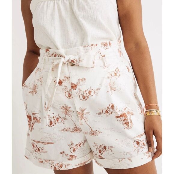 Madewell Paperbag Shorts in Paradise Toile - Picture 1 of 10